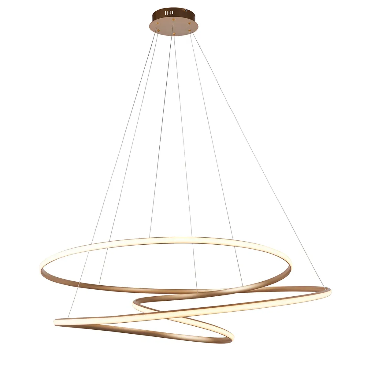 Large Spiral Pendant Light - Gold
