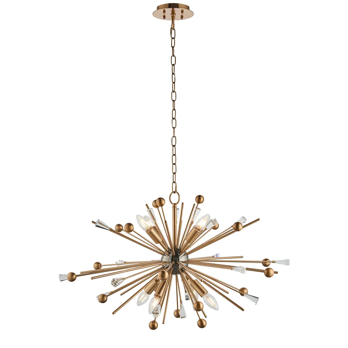 Large Starburst Pendant Light - Brass