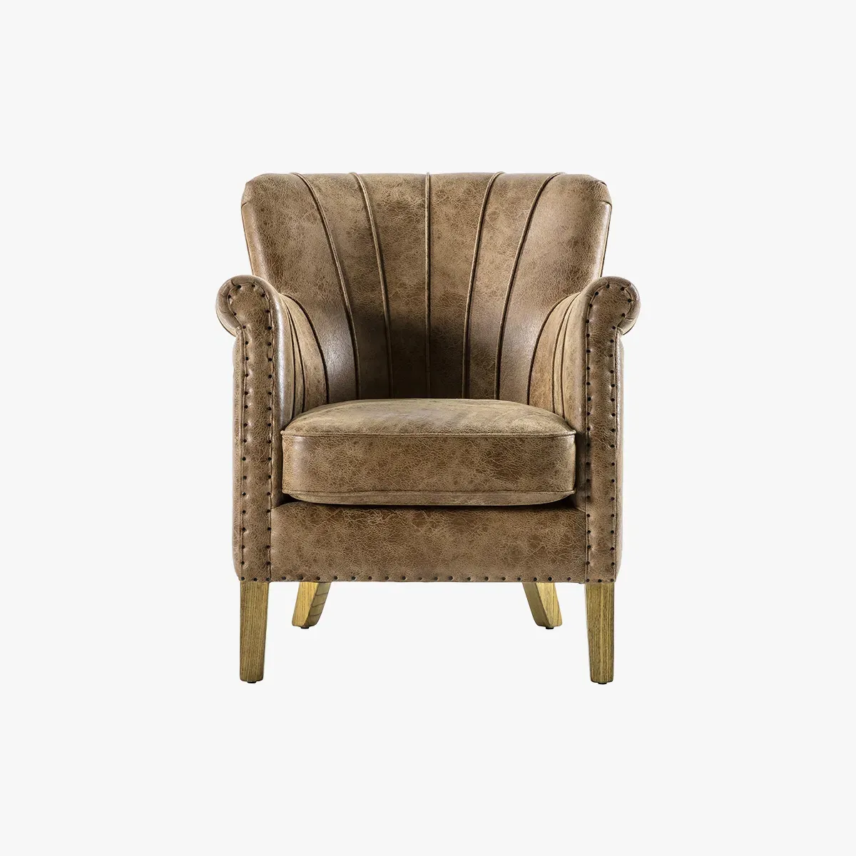 Leather Armchair - Coffee, Genuine Leather image