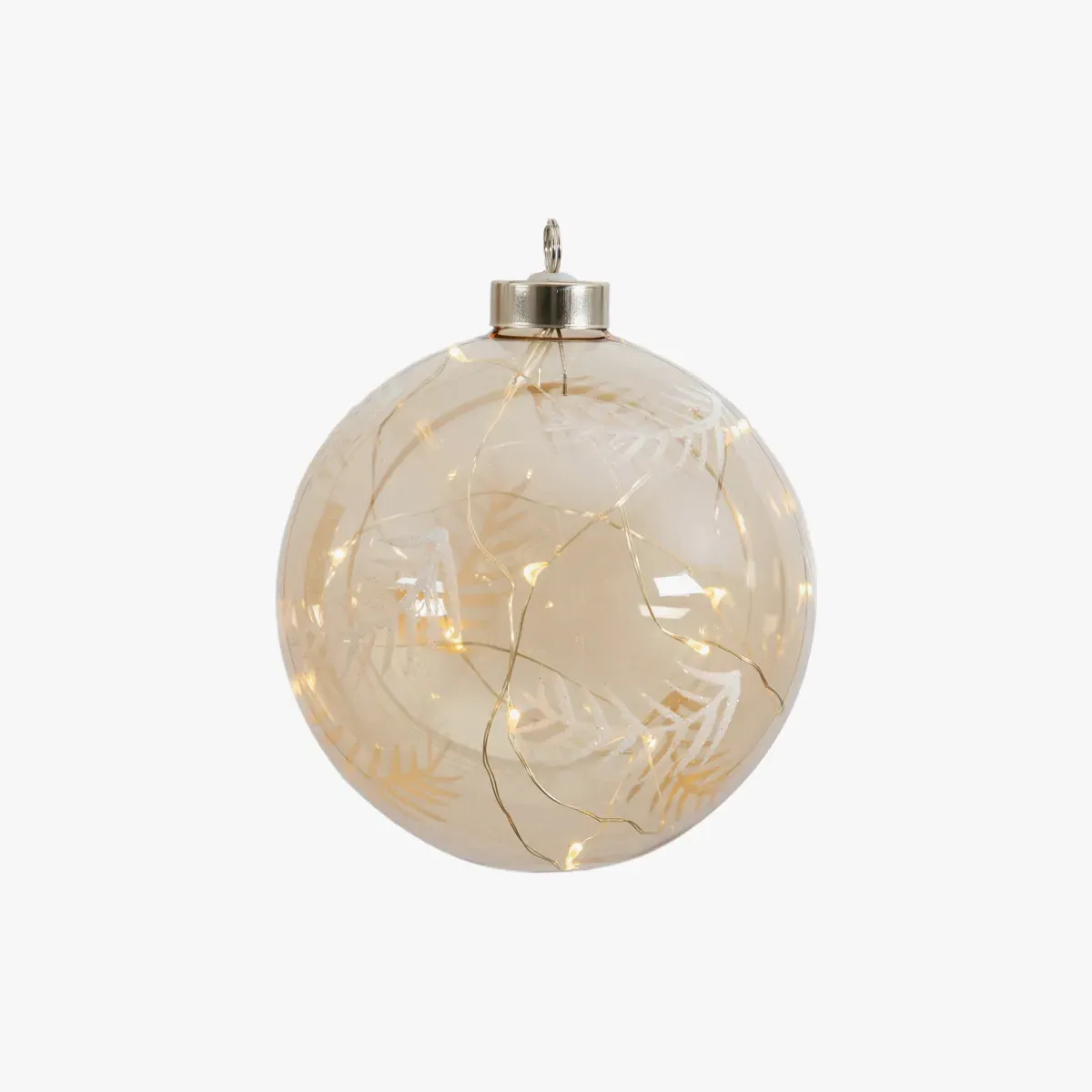 LED Bauble with Etched Detail - Amber, Glass image
