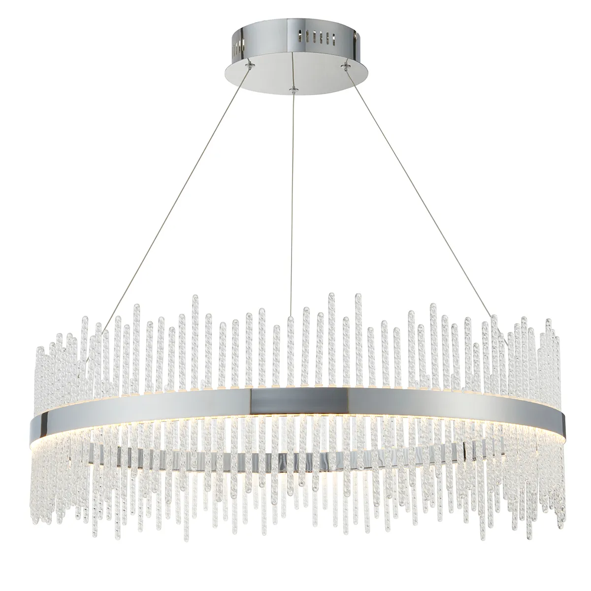 LED Halo Pendant Light - Chrome, Metal