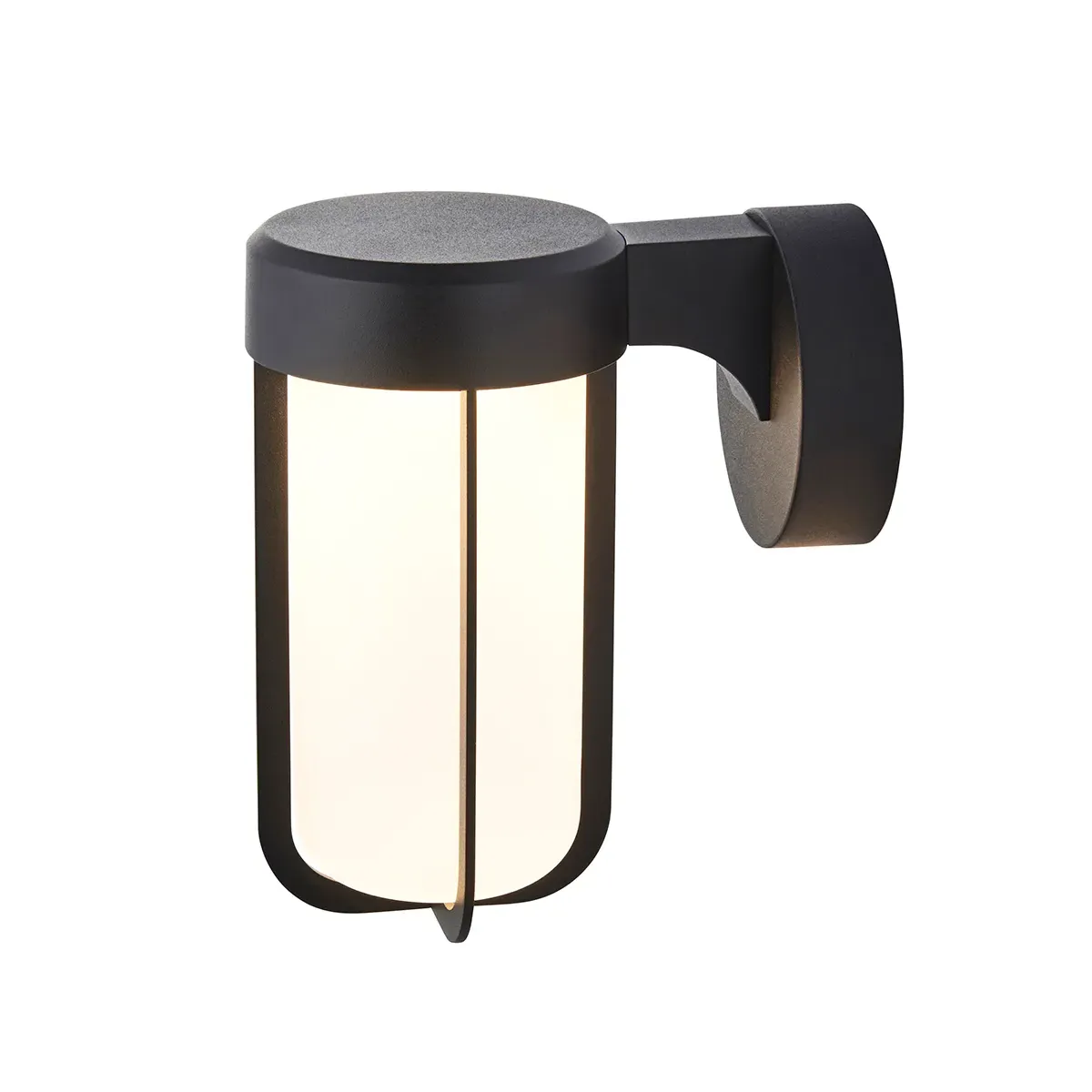 LED Wall Light with Frosted Glass - Black image