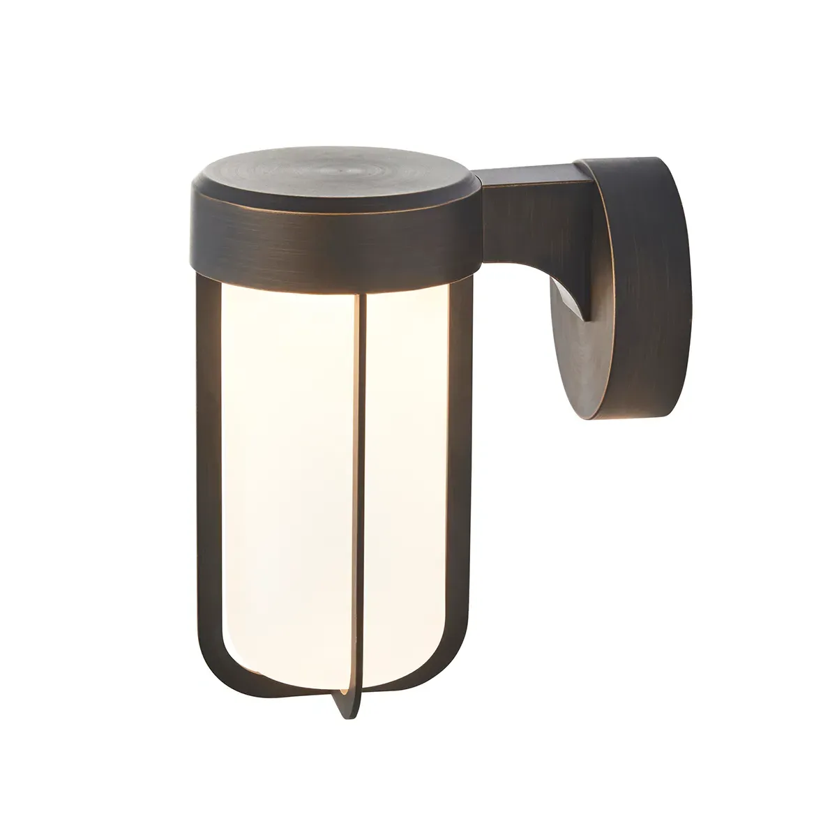 LED Wall Light with Frosted Glass - Bronze