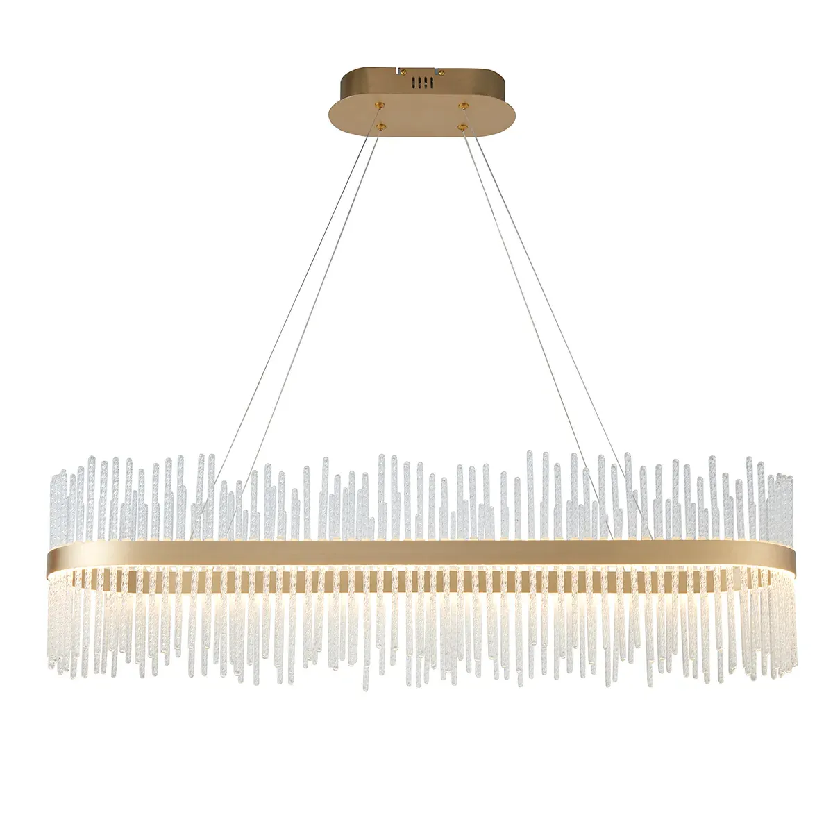 Linear LED Pendant Light - Gold, Glass