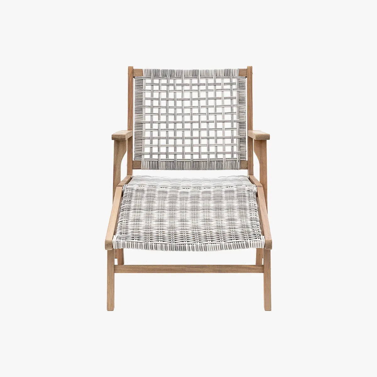 Lounge Chair with Footstool - Acacia Wood