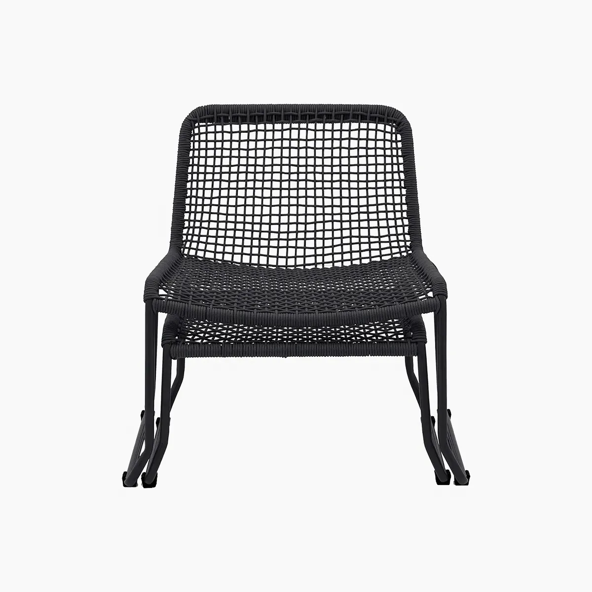 Lounge Chair with Footstool - Black, Steel image