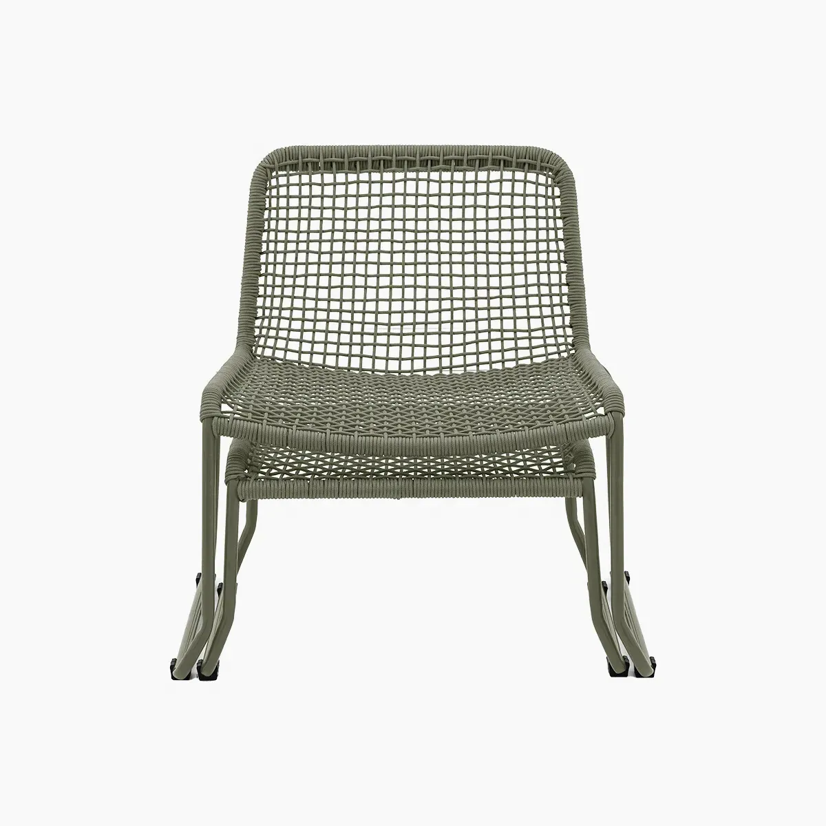 Lounge Chair with Footstool - Green, Steel