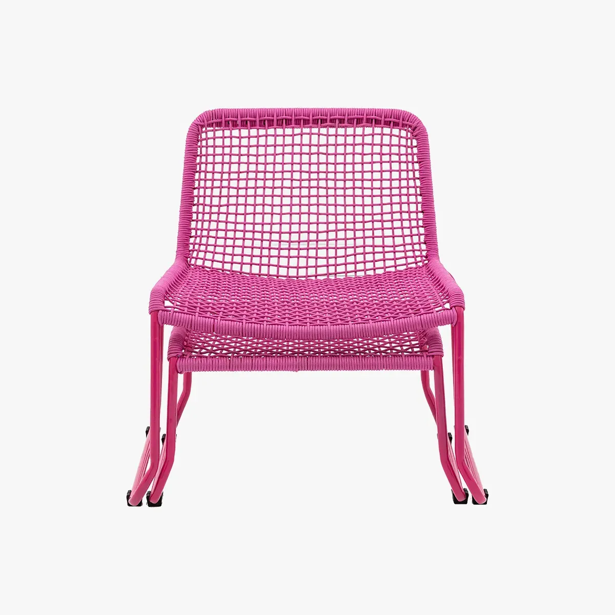 Lounge Chair with Footstool - Pink, Steel