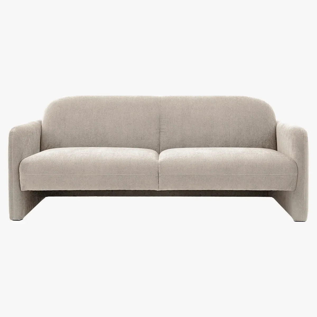 Lounger Sofa with Curved Back - Cream