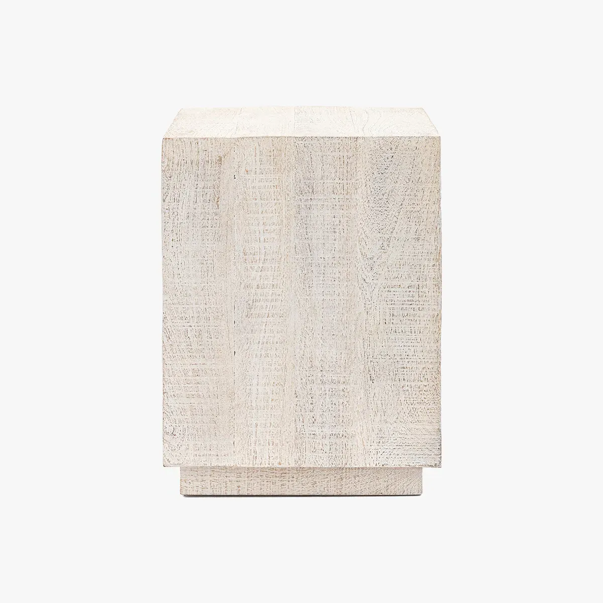 Mango Side Table - Whitewash, Solid Wood