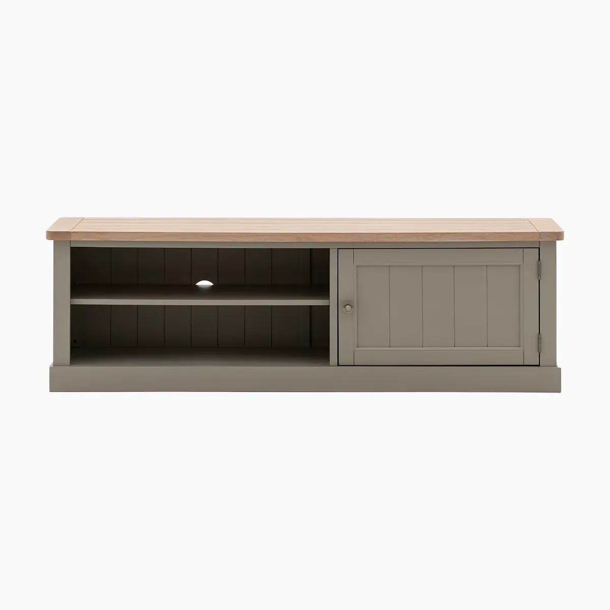 Media Unit with Grooved Top - Prairie, Oak