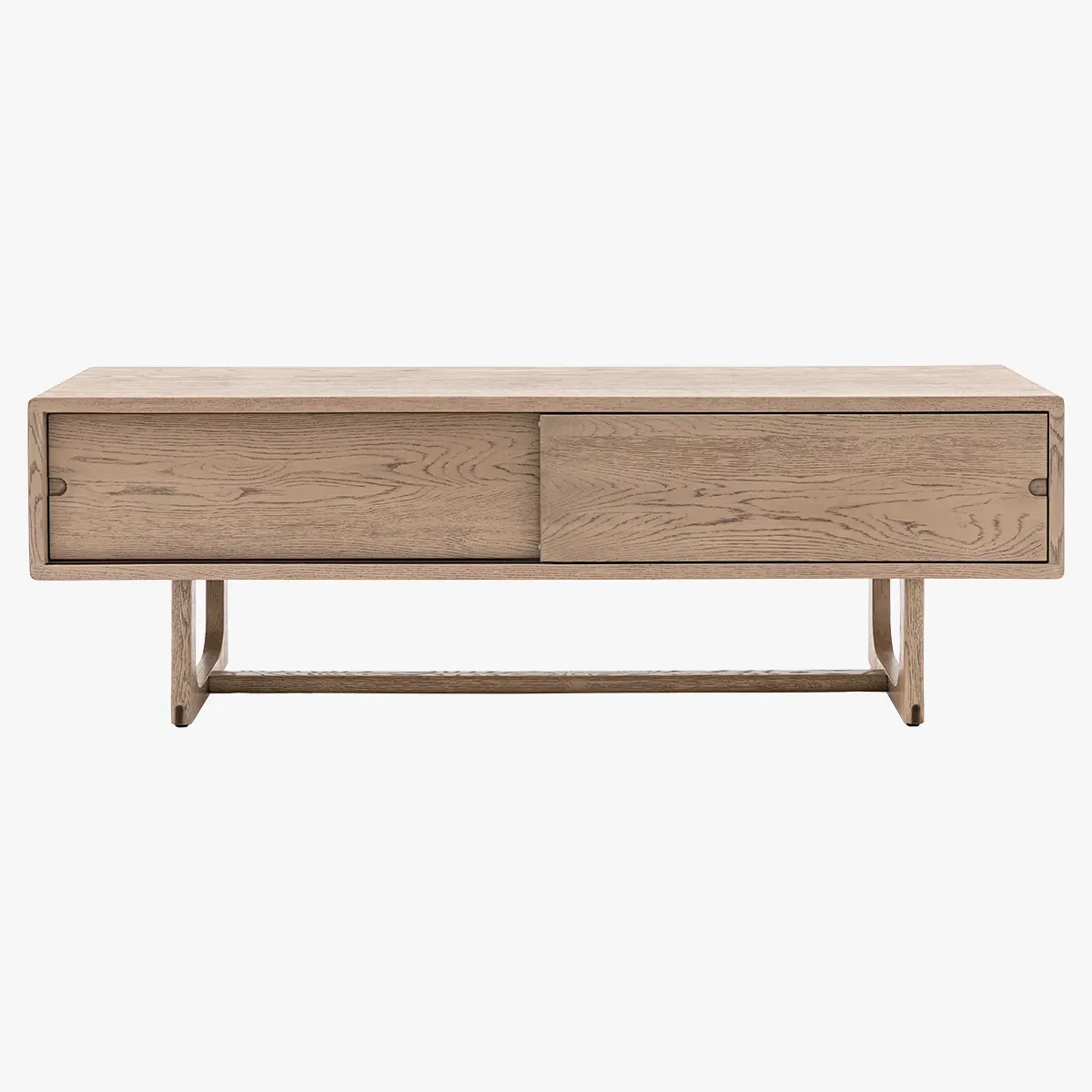 Media Unit with Storage - Smoked, Oak Wood