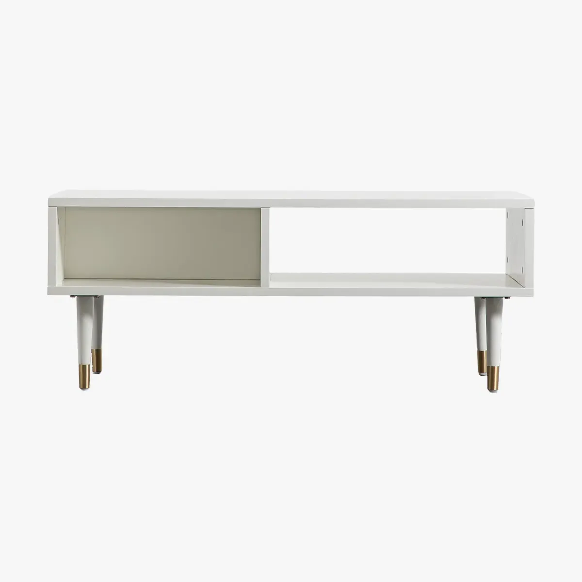 Media Unit with Storage - White