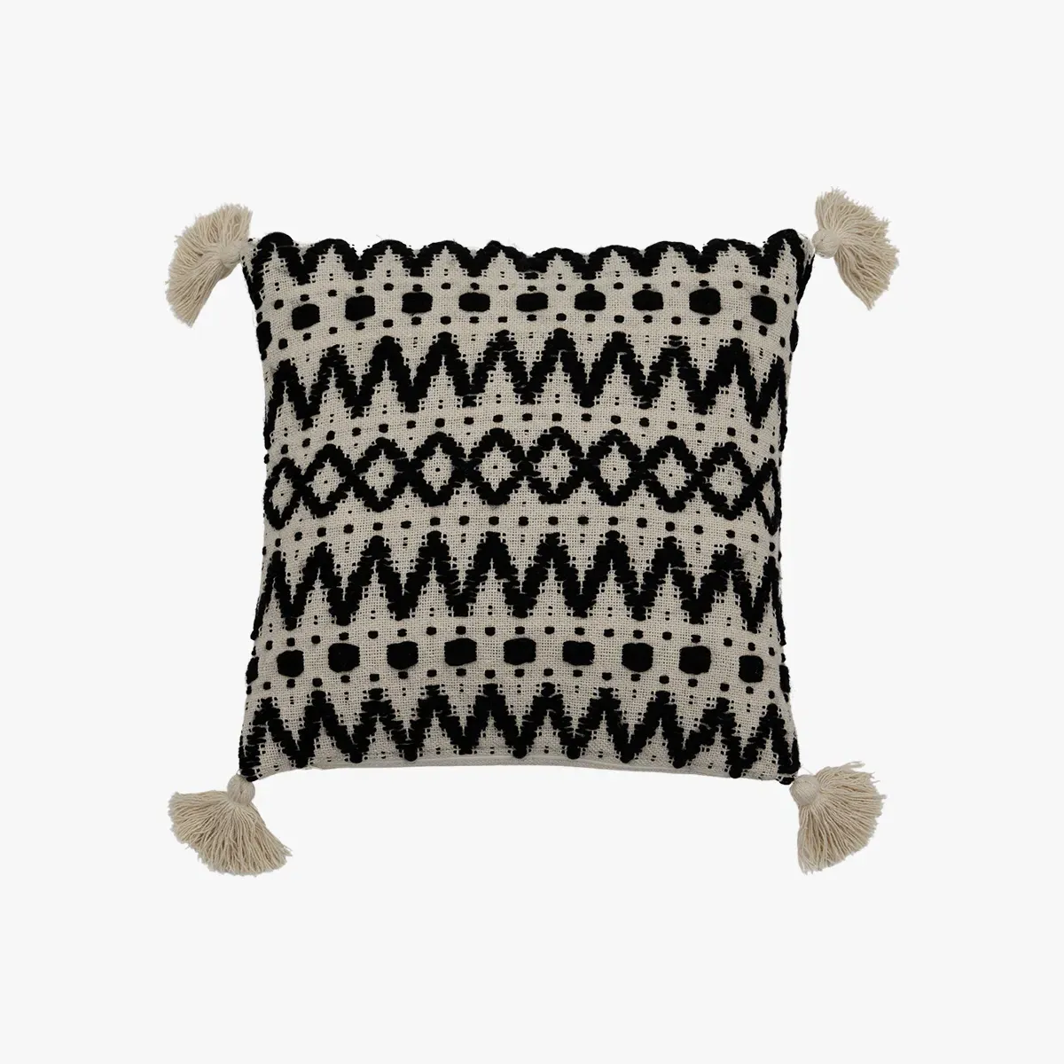 Medium Aztec Cushion - Black Stitched Design image
