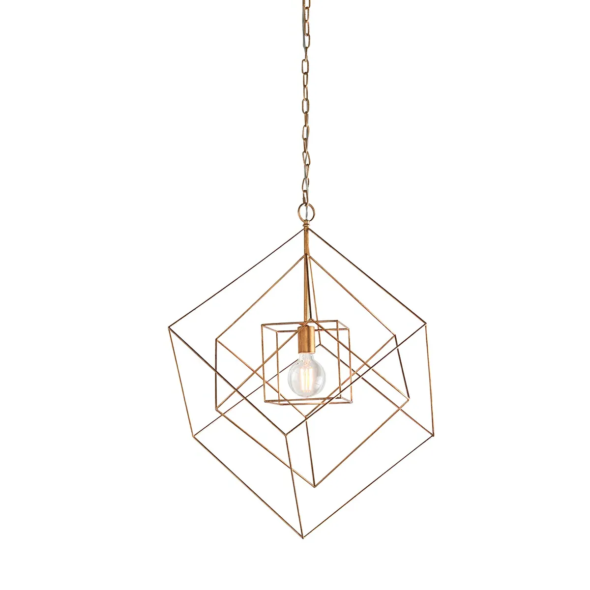 Medium Geometric Pendant Light - Gold, Metal