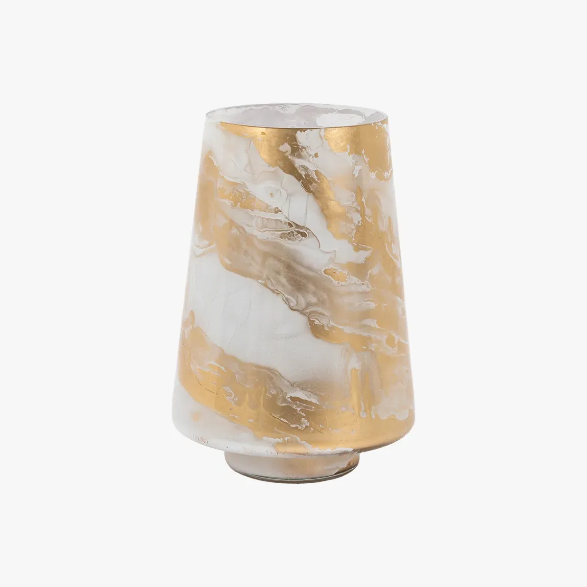 Medium Hurricane Candleholder - White, Marble