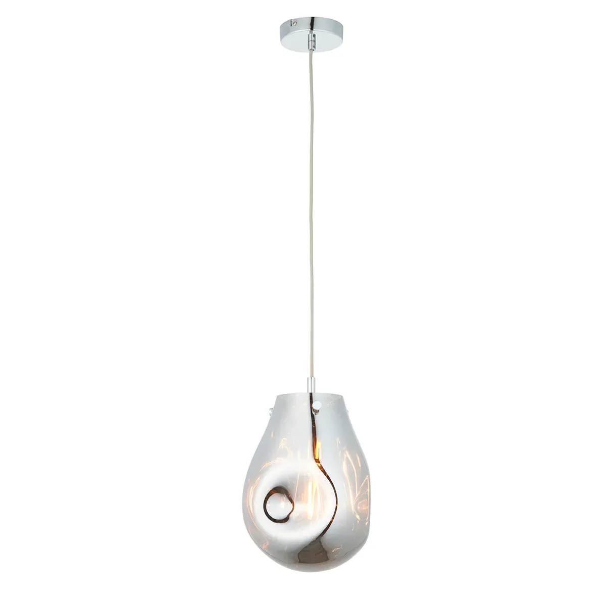 Medium Pendant Light - Chrome, Glass image