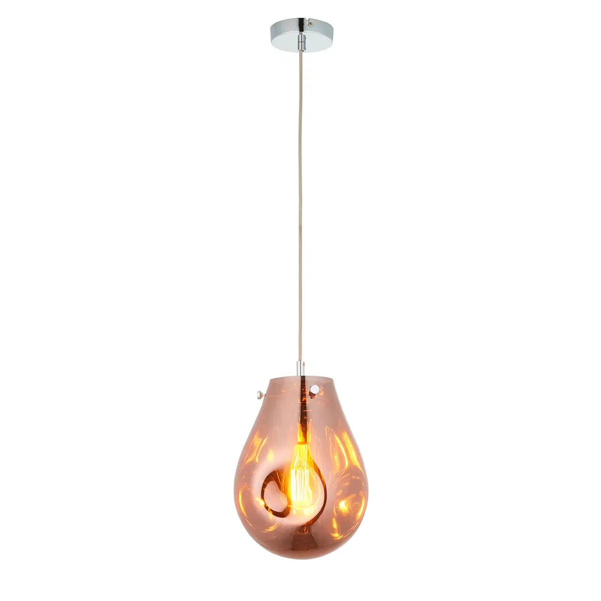 Medium Pendant Light - Copper, Glass