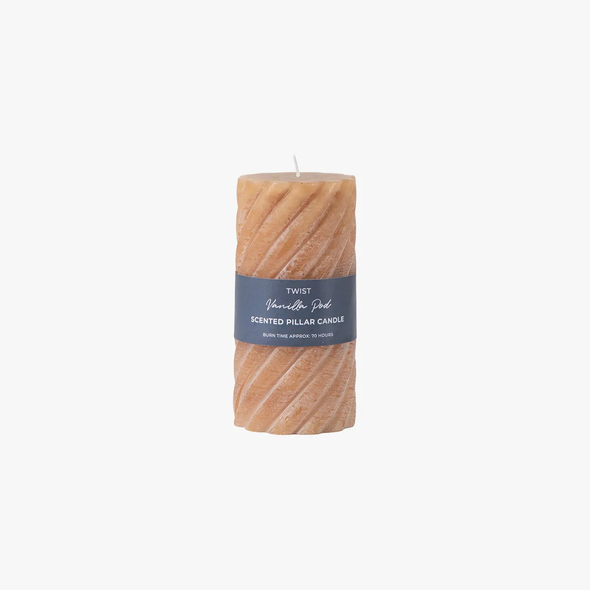 Medium Pillar Candles with Twisted Grooves - Amber image