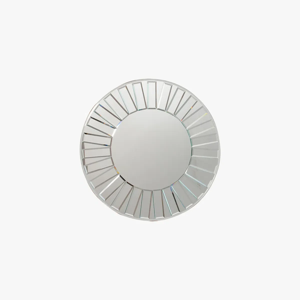 Medium Round Mirror with Mosaic Frame - Silver image