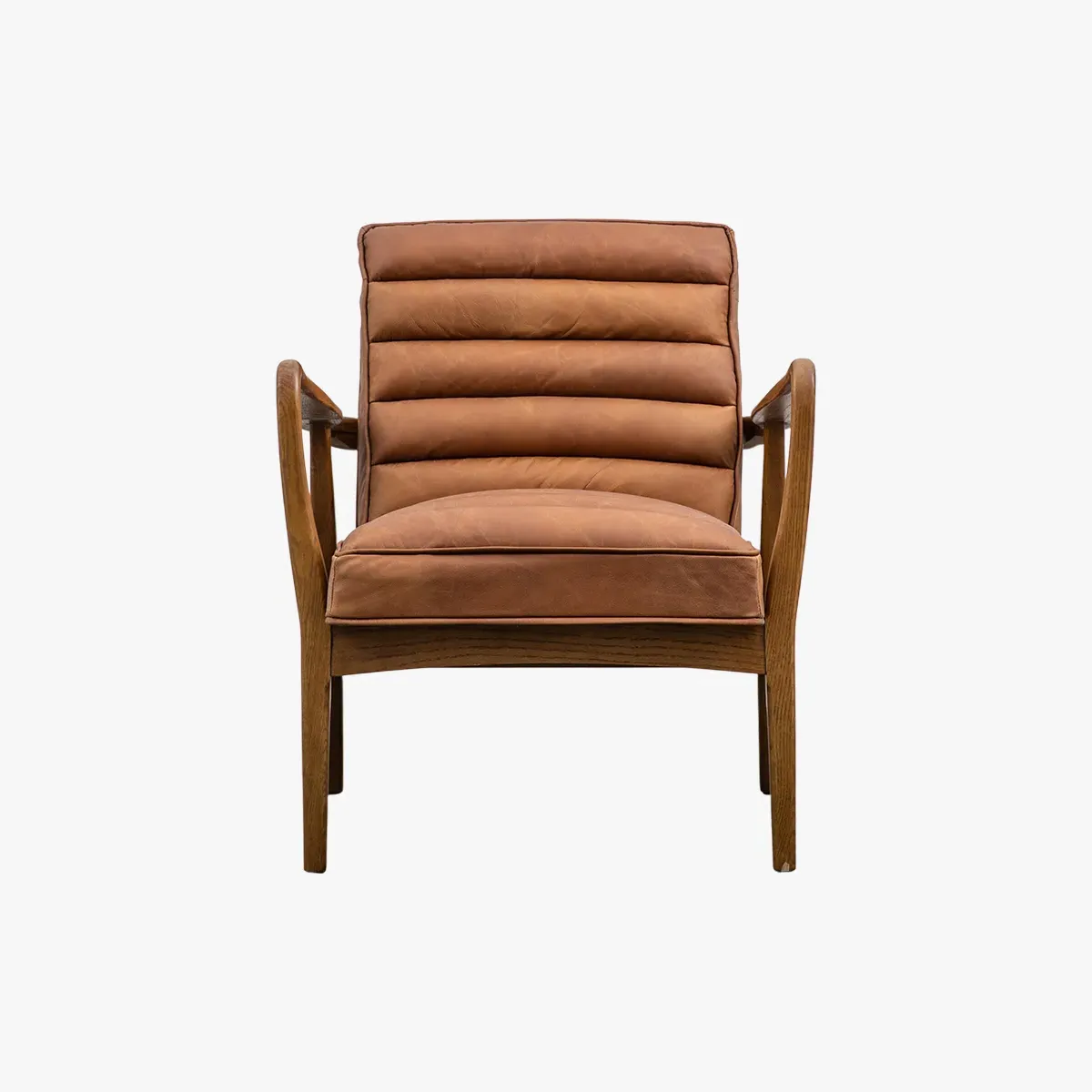 Mid-Century Armchair - Brown, Leather
