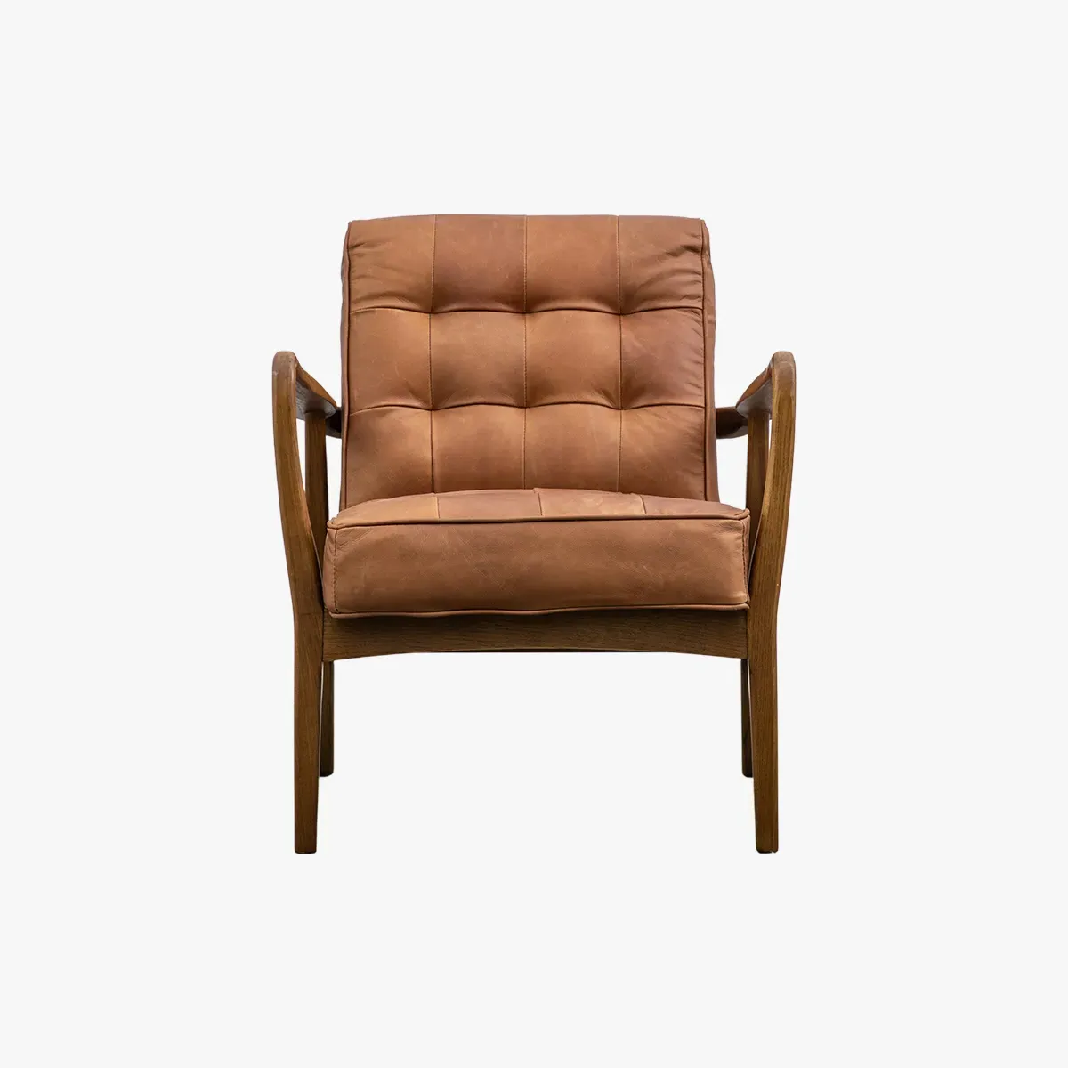 Mid-Century Armchair - Brown, Leather image