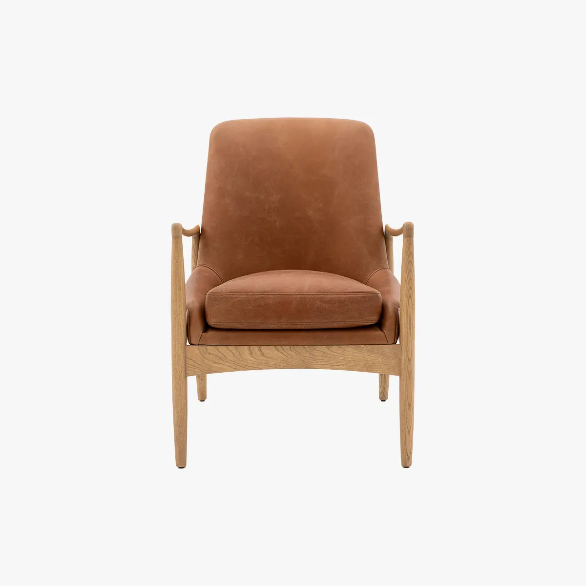 Mid-Century Armchair - Brown, Leather