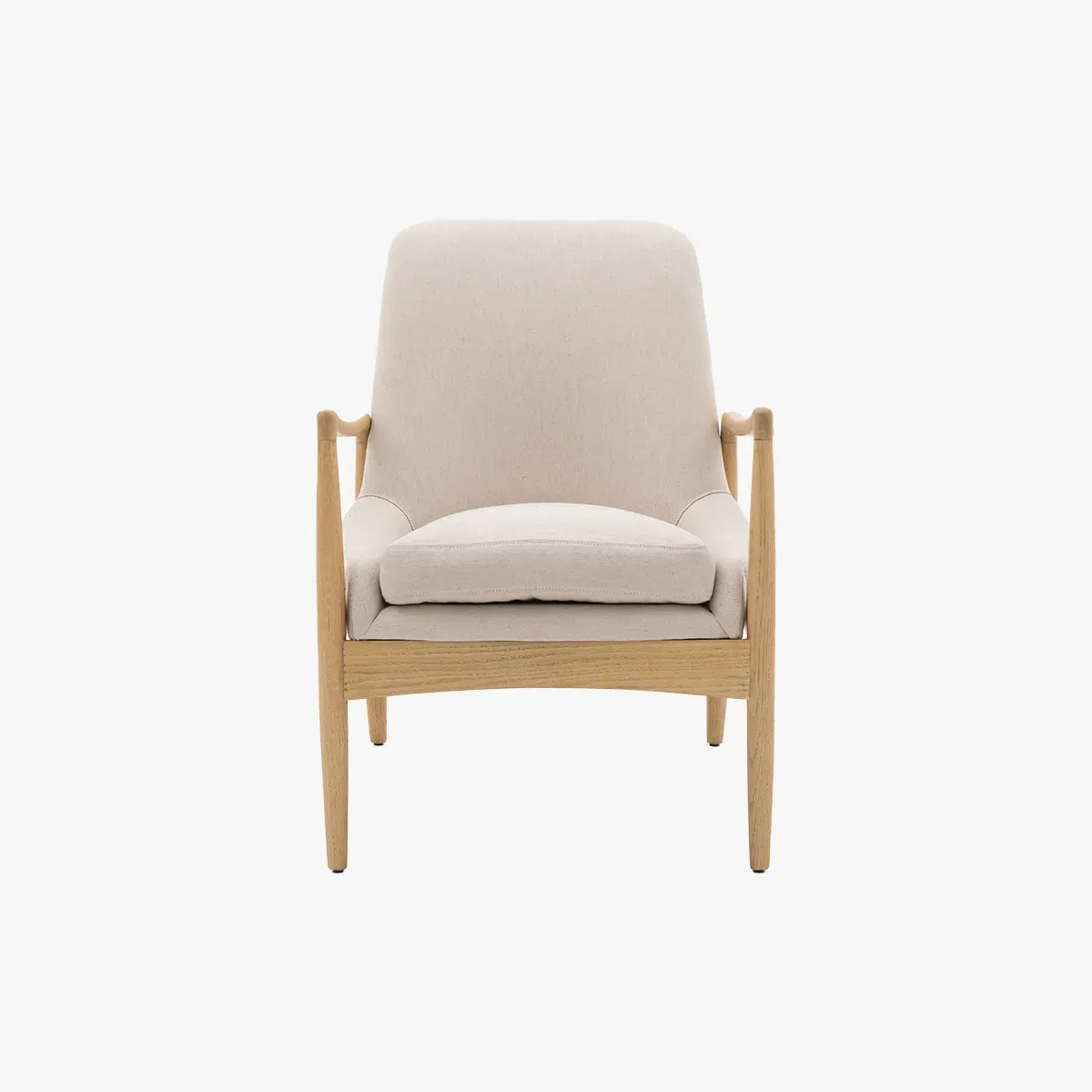 Mid-Century Armchair - Natural, Linen image
