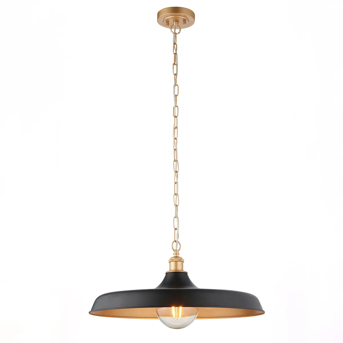 Mid Century Pendant Light - Black, Metal image