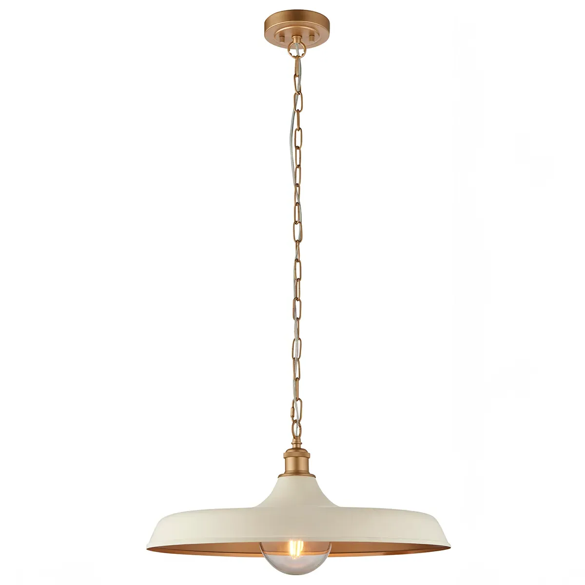 Mid Century Pendant Light - White, Metal