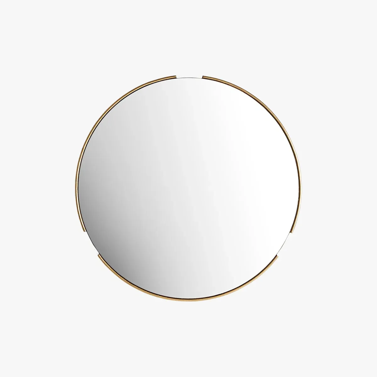 Minimalist Mirror with Tubular Frame - Gold, Metal image