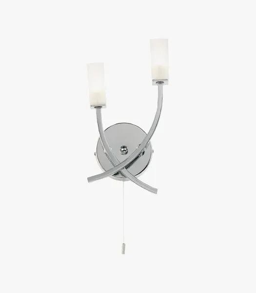Oblong Wall Light with Dimmer - Silver, Chrome image