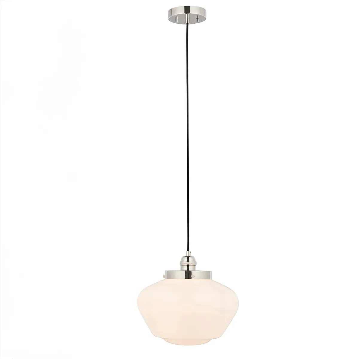 Opal Glass Pendant Light - Nickel image