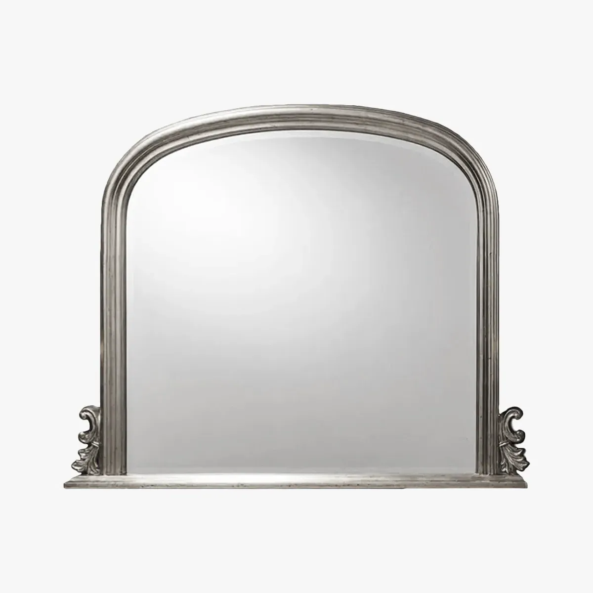 Ornate Over Mantel Mirror - Silver Leaf Finish image