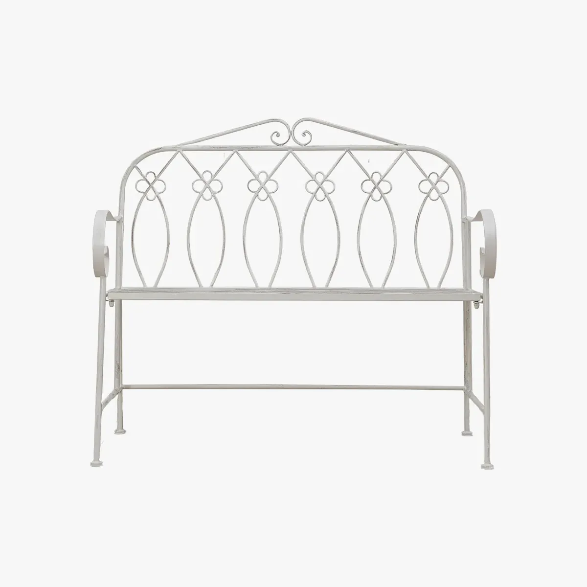 Outdoor Bench with Country Details - Vanilla, Metal image