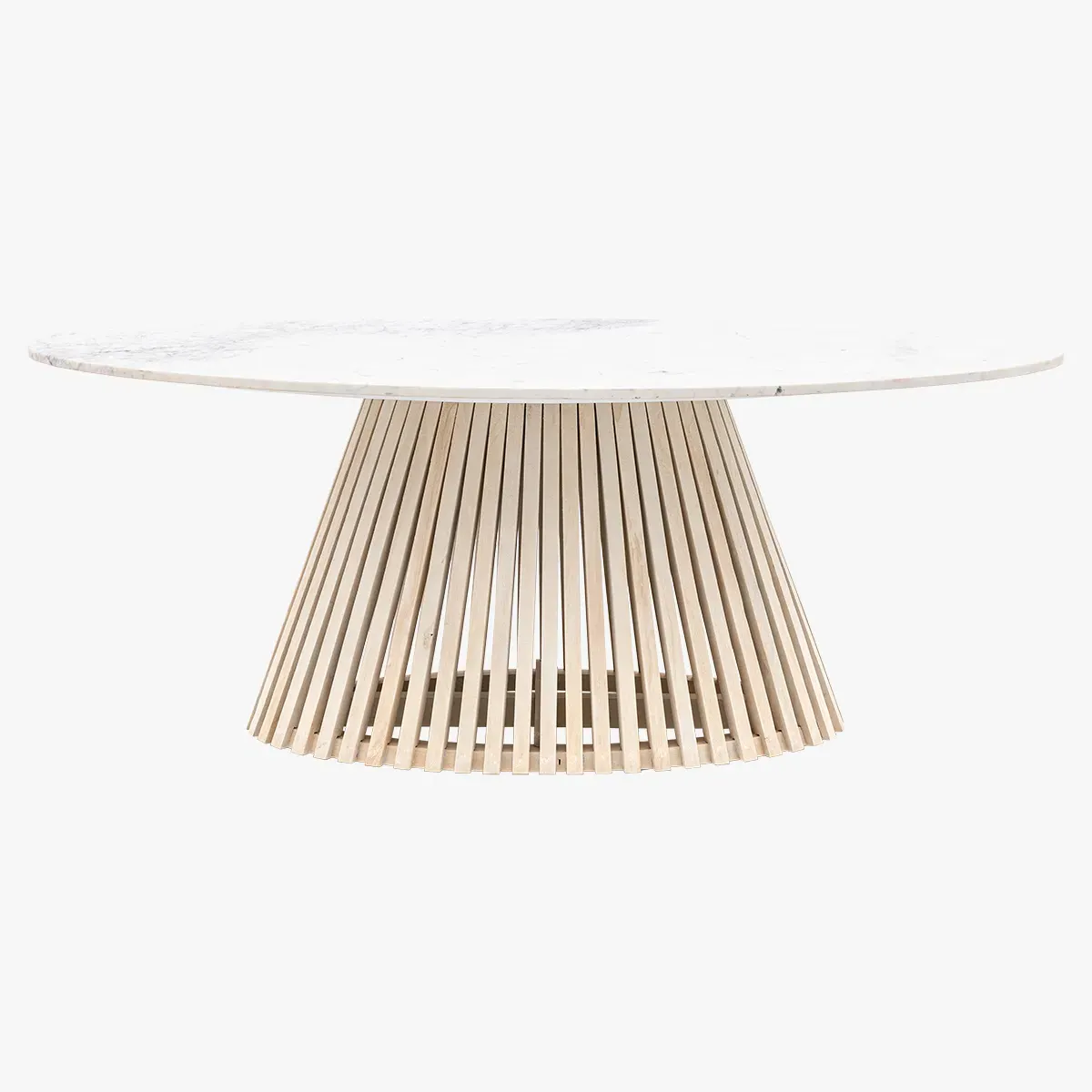 Oval Dining Table - White, Marble image