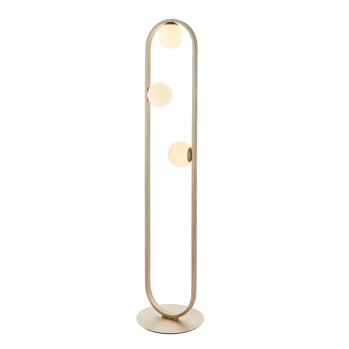 Oval Floor Lamp with Opal Glass - Silver image