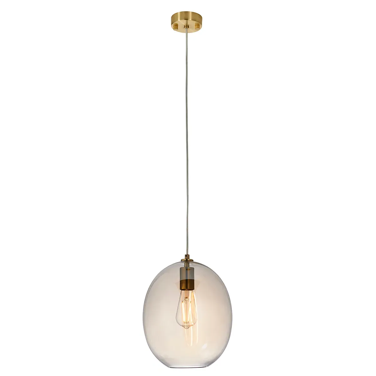 Oval Pendant Light - Brass, Glass image