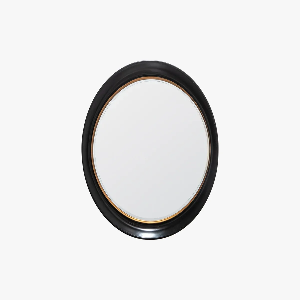 Oval Wall Mirror - Black Frame image