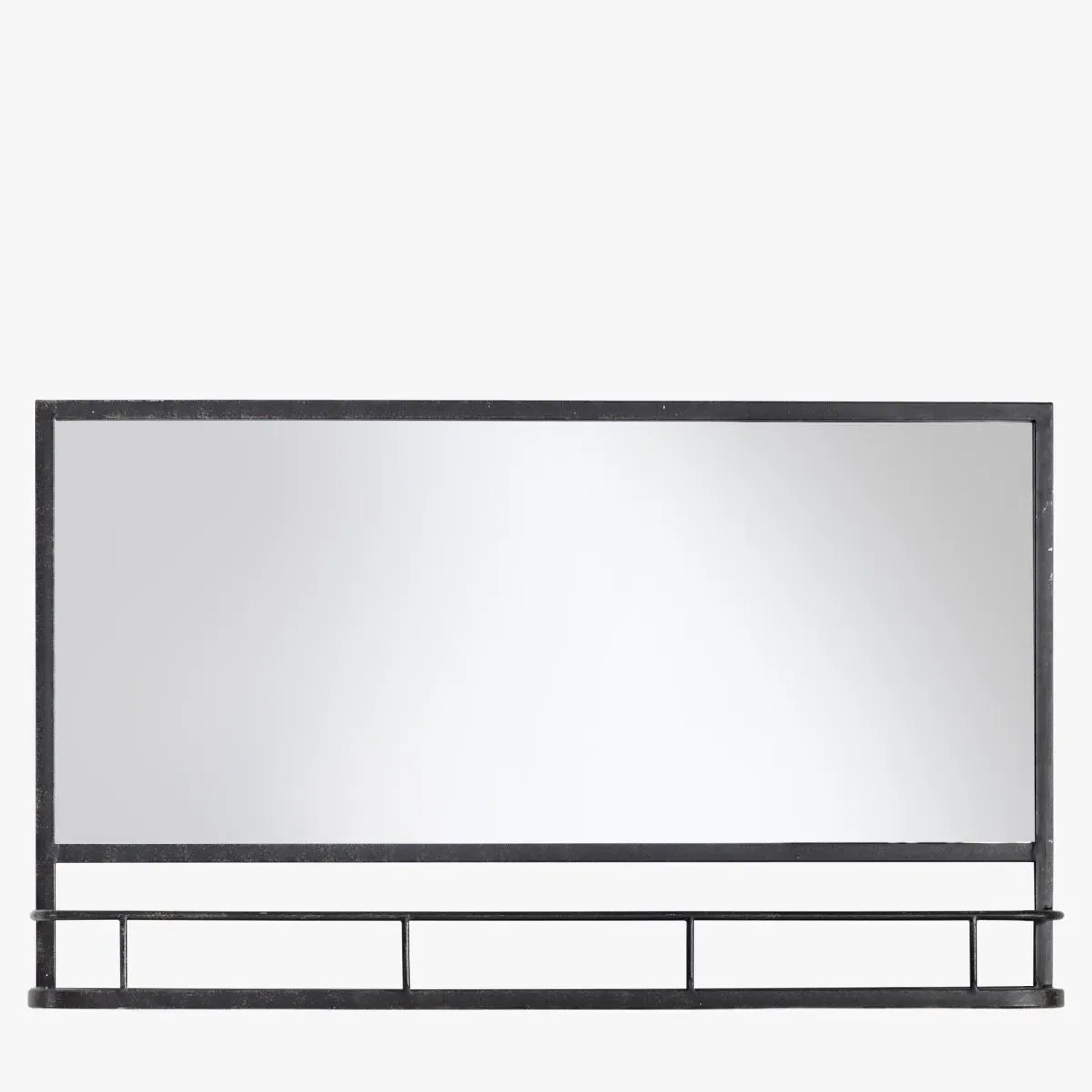 Overmantel Mirror with Shelf - Grey, Iron image