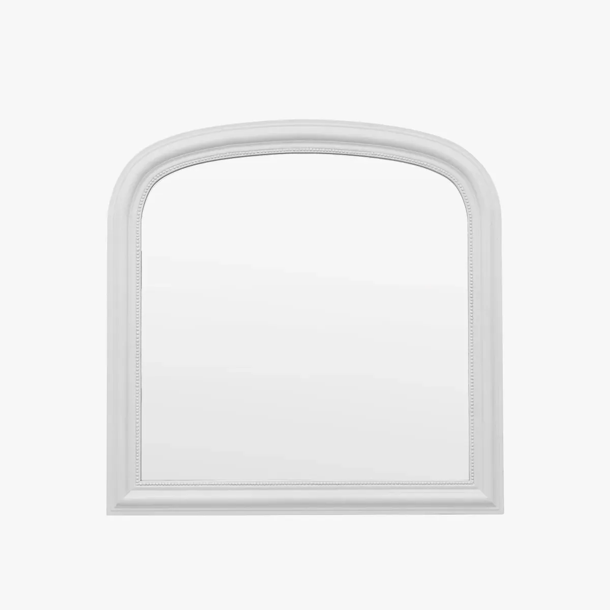 Overmantle Mirror with Ridged Detail - Stone, Wood
