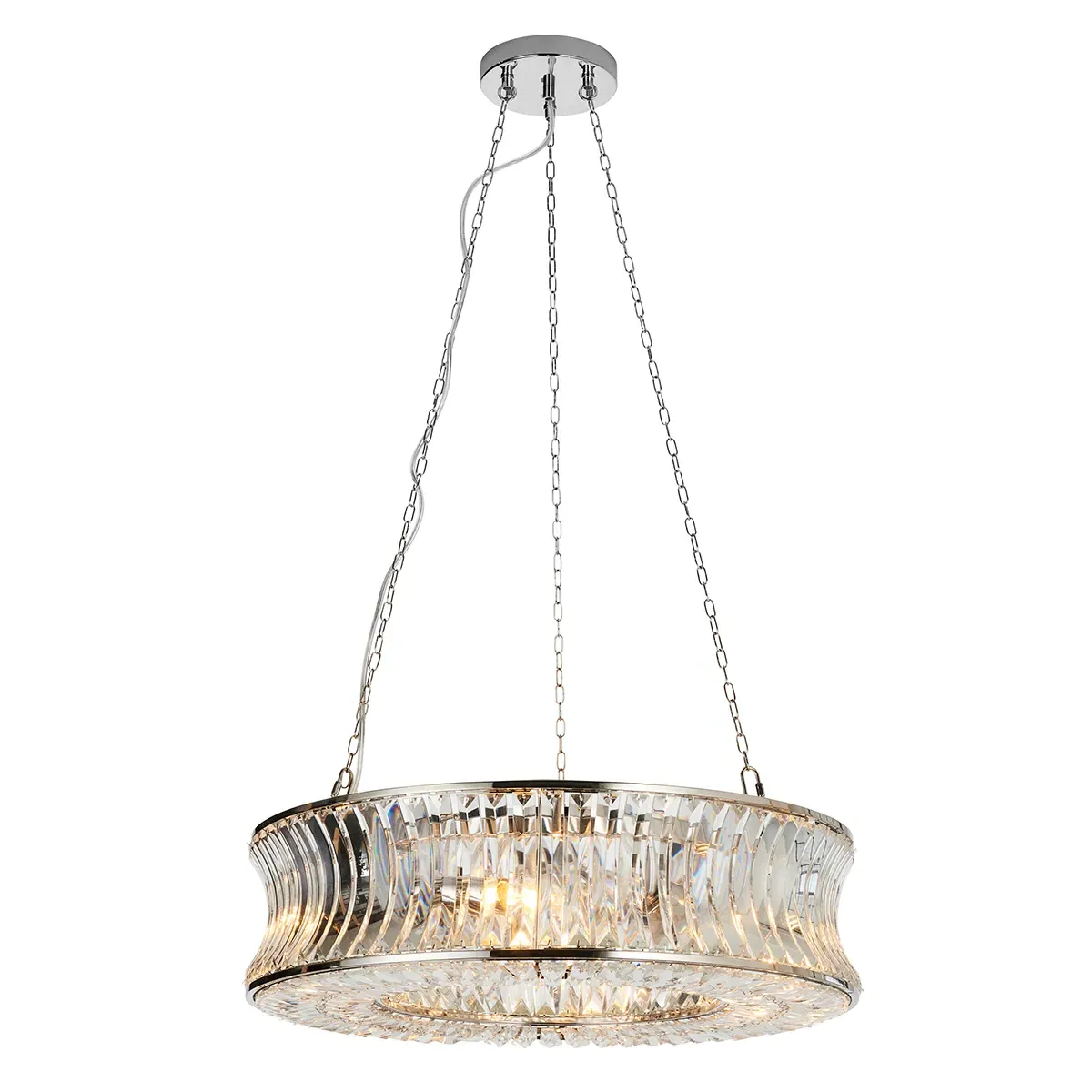 Pendant Light with Crystal Detail - Nickel