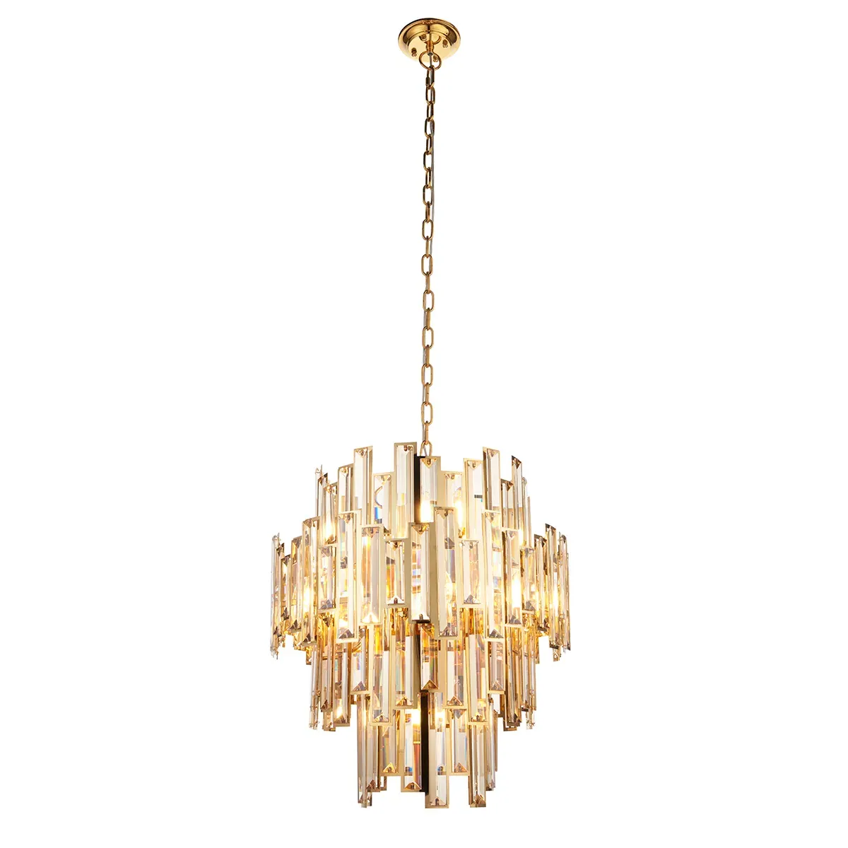 Pendant Light with Crystals - Champagne, Metal image