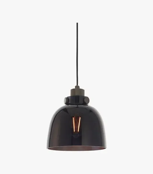 Pendant Light with Glass Shade - Black, Steel image
