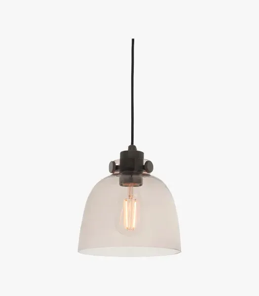 Pendant Light with Glass Shade - Clear, Steel