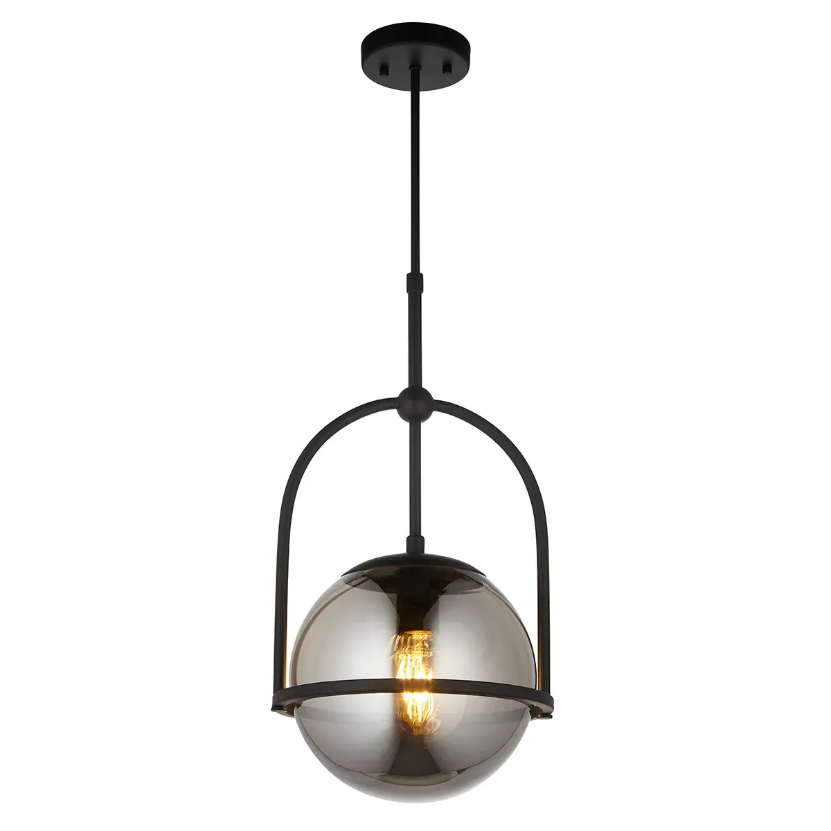 Pendant Light with Opal Glass - Black, Metal