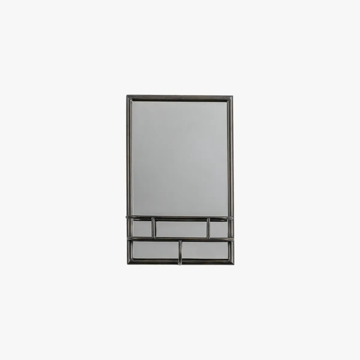 Rectangle Mirror with Shelf - Bronze, Metal