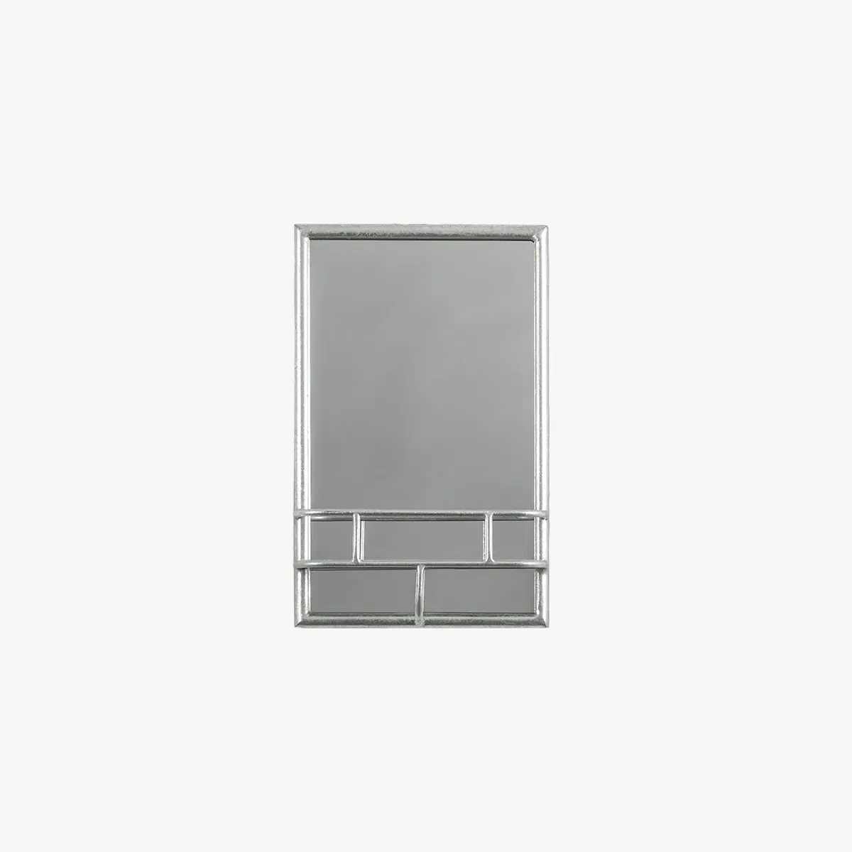 Rectangle Mirror with Shelf - Silver, Metal image