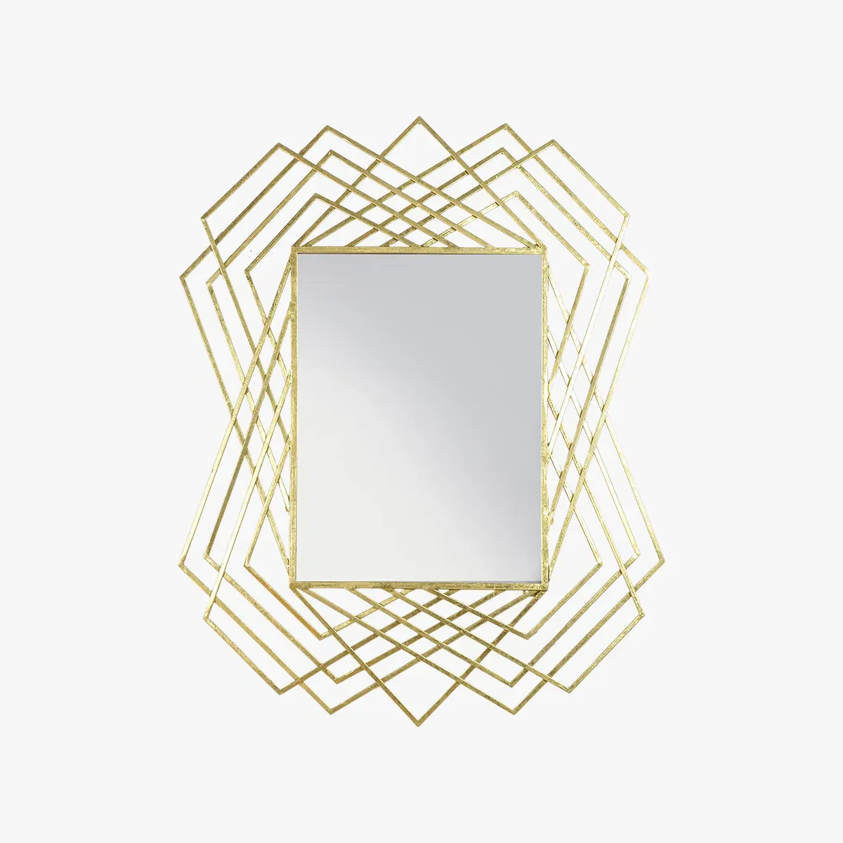 Rectangle Wall Mirror - Gold, Metal image