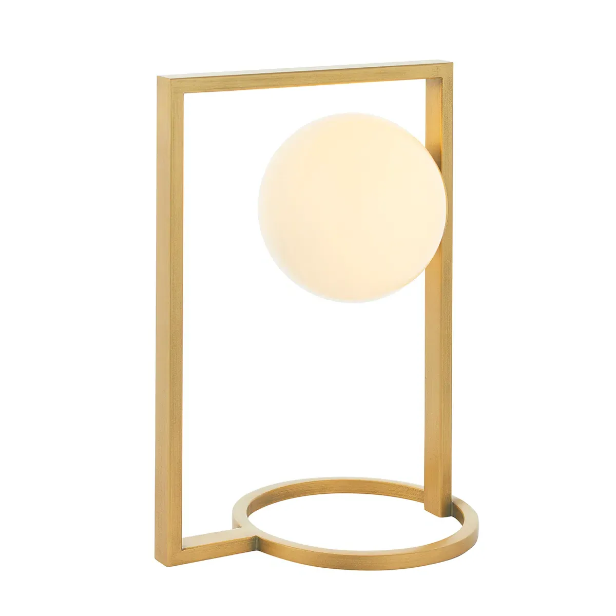 Rectangular Table Lamp with Opal Glass - Gold